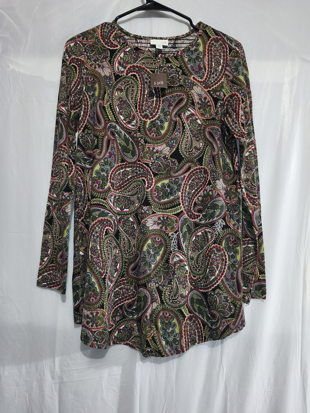 J. Jill Women's Paisley Long-Sleeve Tunic Top - Multi Green